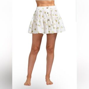 Eberjey Nostalgia Garden Nellie Floral Print Mini Skirt Size Large New